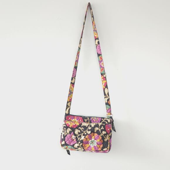 Vera Bradley Suzani Small Purse Crossbody Black Floral Retired Bag - Picture 6 of 6